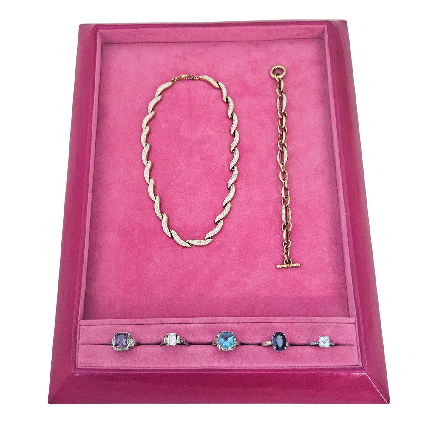 Fuchsia Rectangular Anglo Style Display Tray - Pack of 1