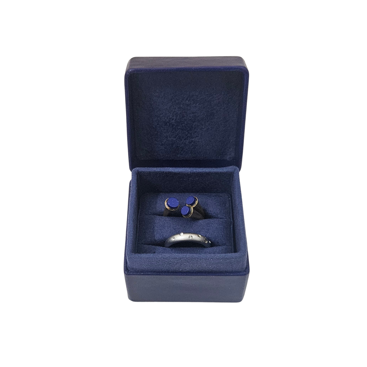 Leather Ring Box (5x5x4 cm) - Royal Blue - Pack of 5
