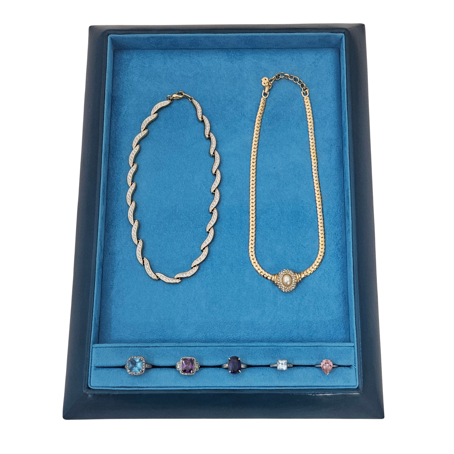 Aqua Rectangular Anglo Style Display Tray - Pack of 1