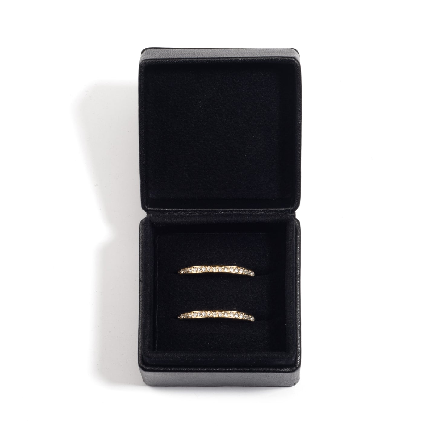 Leather Ring Boxes (5x5x4 cm) - Black - Pack of 5