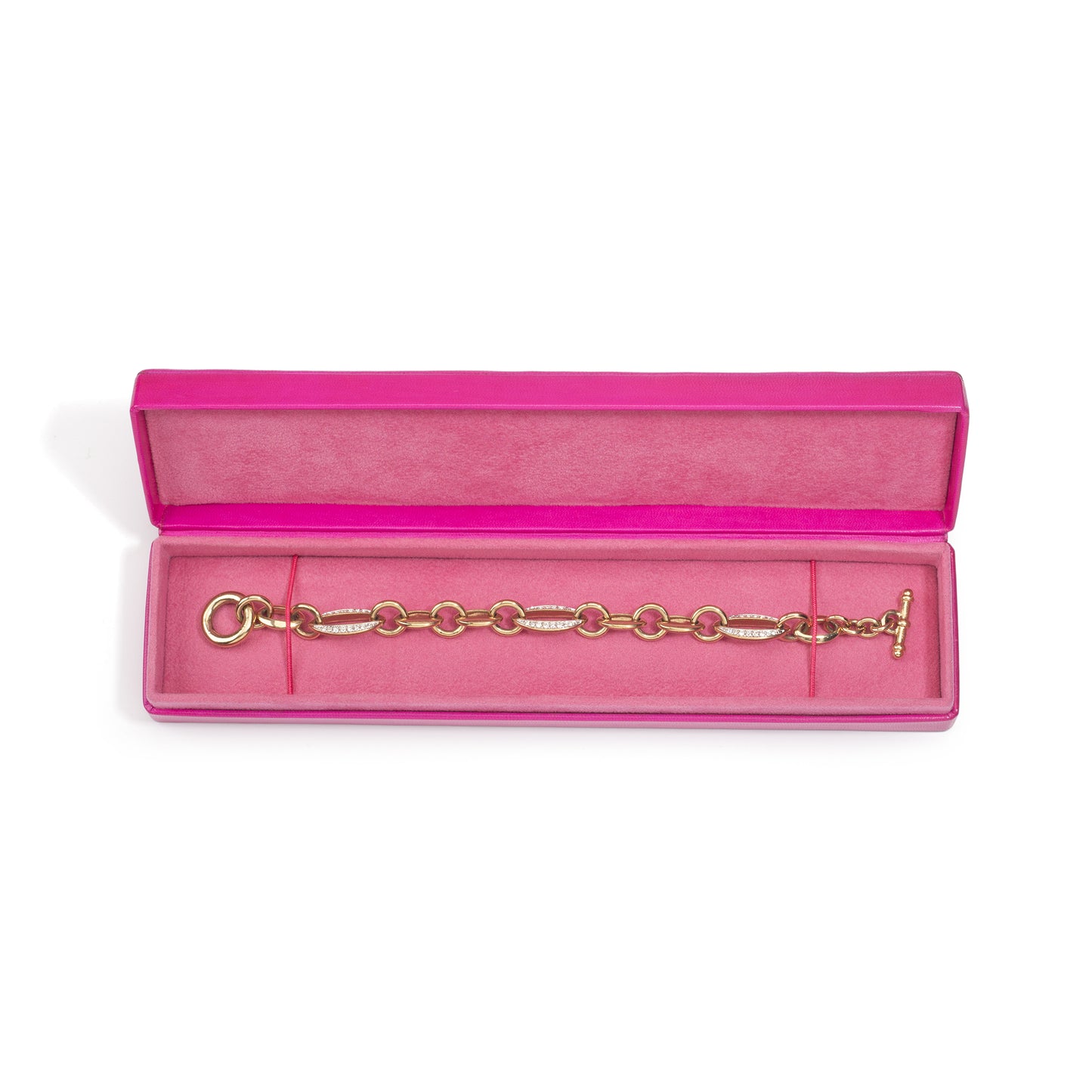 Fuchsia Leather Bracelet Box - Pack of 5