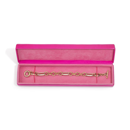 Fuchsia Leather Bracelet Box - Pack of 5
