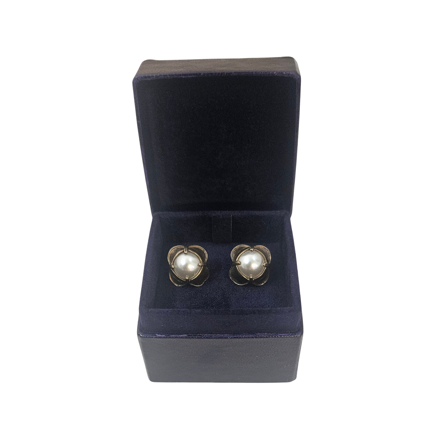 Leather Ring Boxes (5x5x4 cm) - Navy Blue - Pack of 5