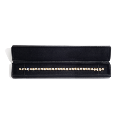 Black Leather Bracelet Box - Pack of 5