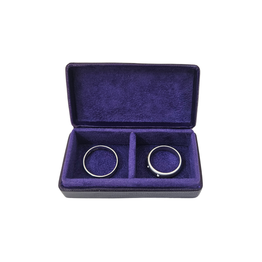 Wedding Ring Box with Partition (7x3.5x2 cm) - Purple - Pack of 5