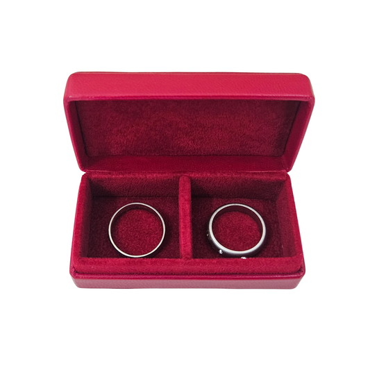Wedding Ring Box with Partition (7x3.5x2 cm) - Red - Pack of 5
